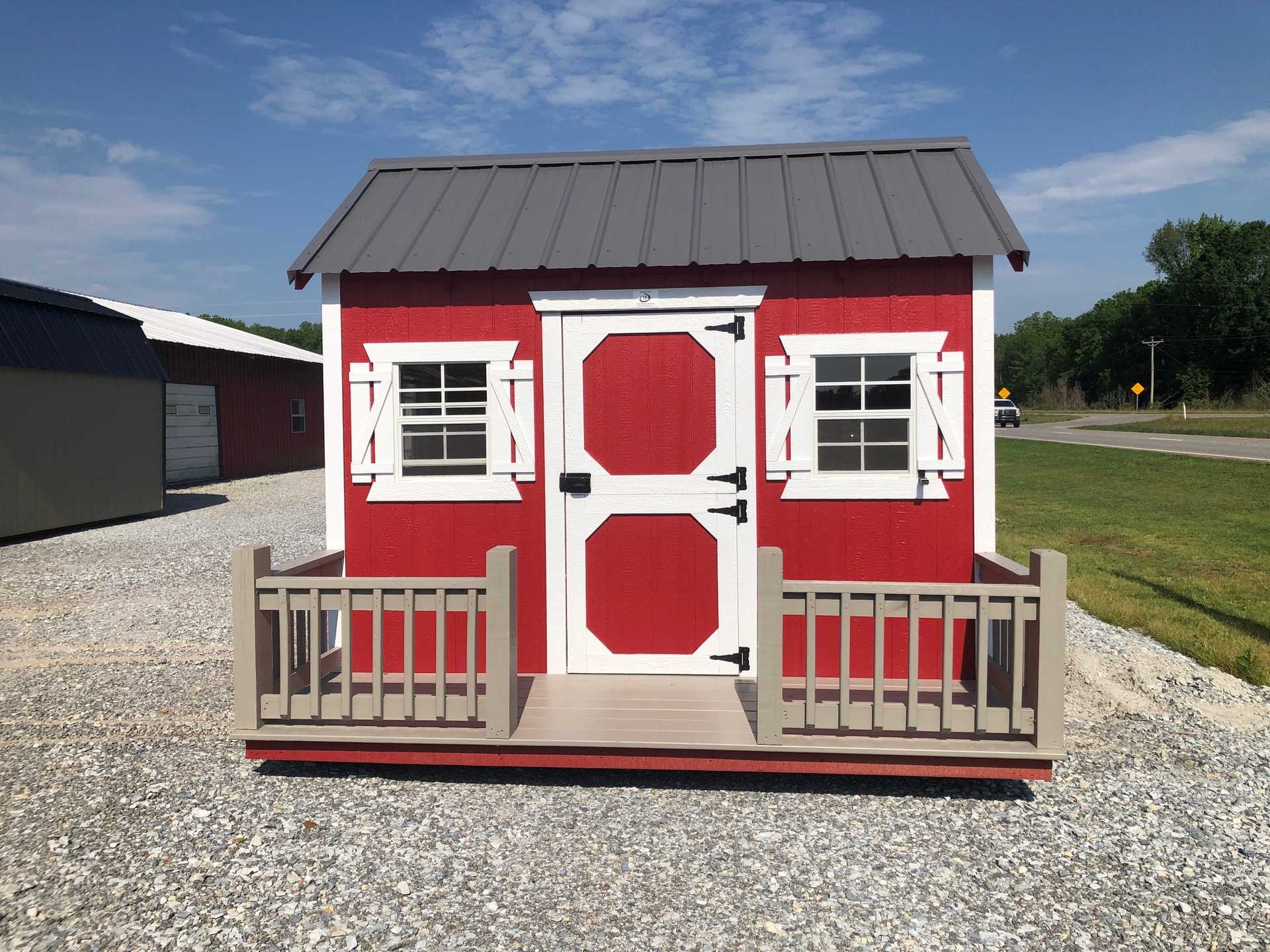 Ext. of 10x10 Playhouse, Patriot Red, White, Charcoal