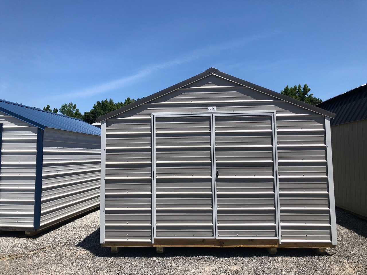 Ext. of 12x20 Economy Metal Utility, Gray, White, Charcoal