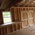 12x24 Wood Utility Garage Interior, Double Doors, 2 Windows