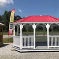10x16 Gazebo, White Vinyl, Bright Red Roof
