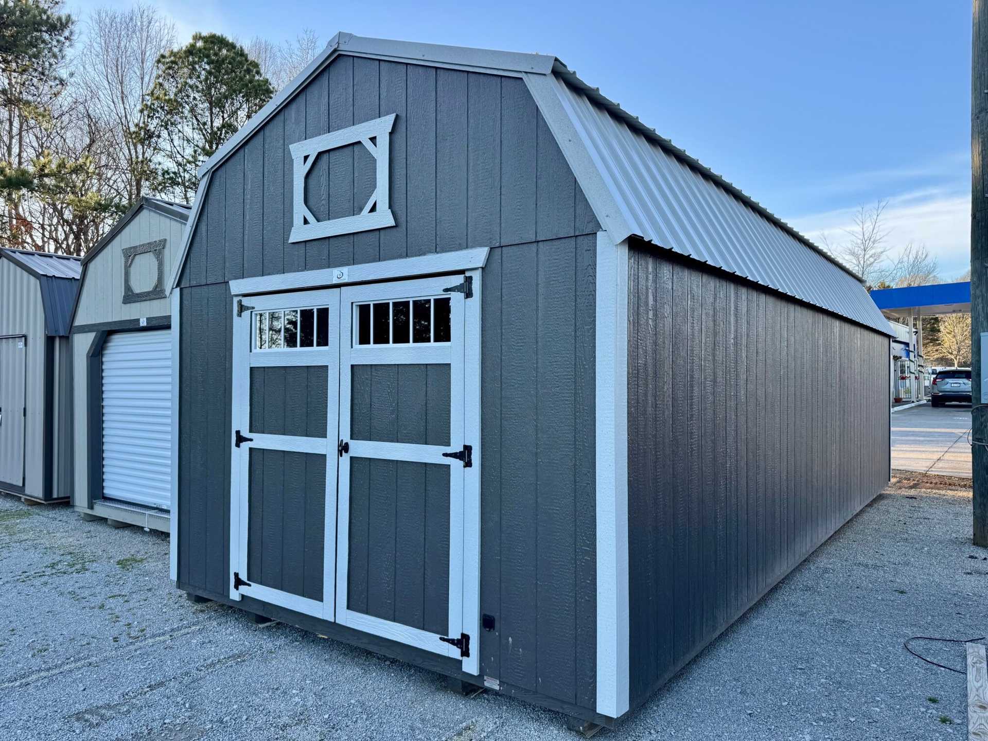Ext. of 12 X 28 Lofted Barn, Burnished Slate, Gray, Gray