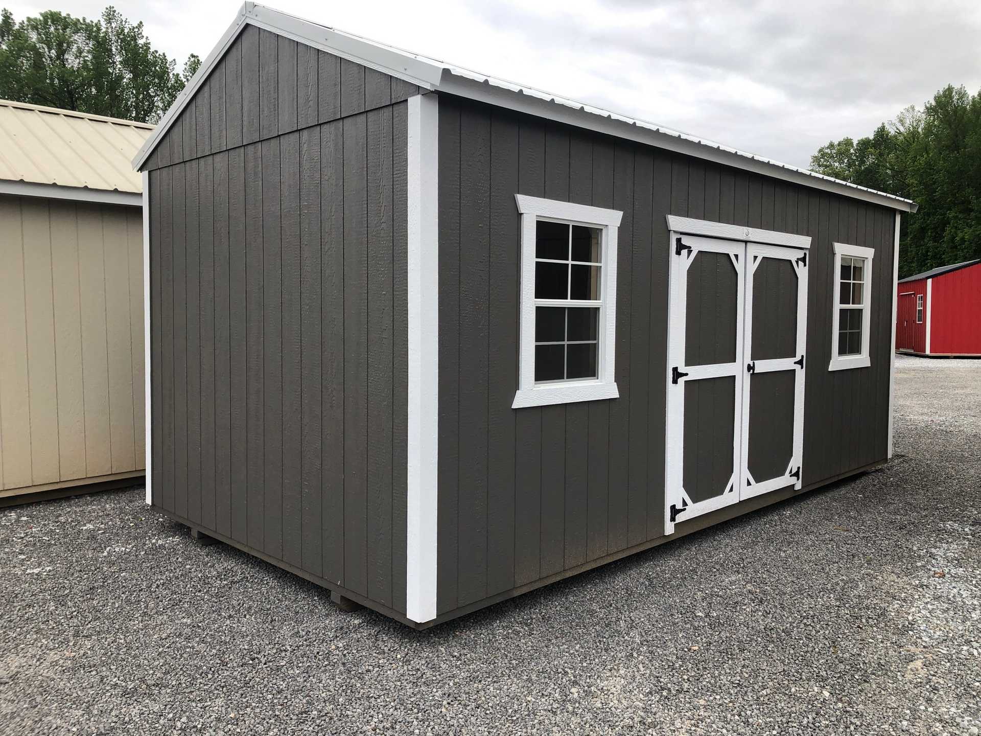 Ext. of 10x20 Garden Shed Charcoal, White, White