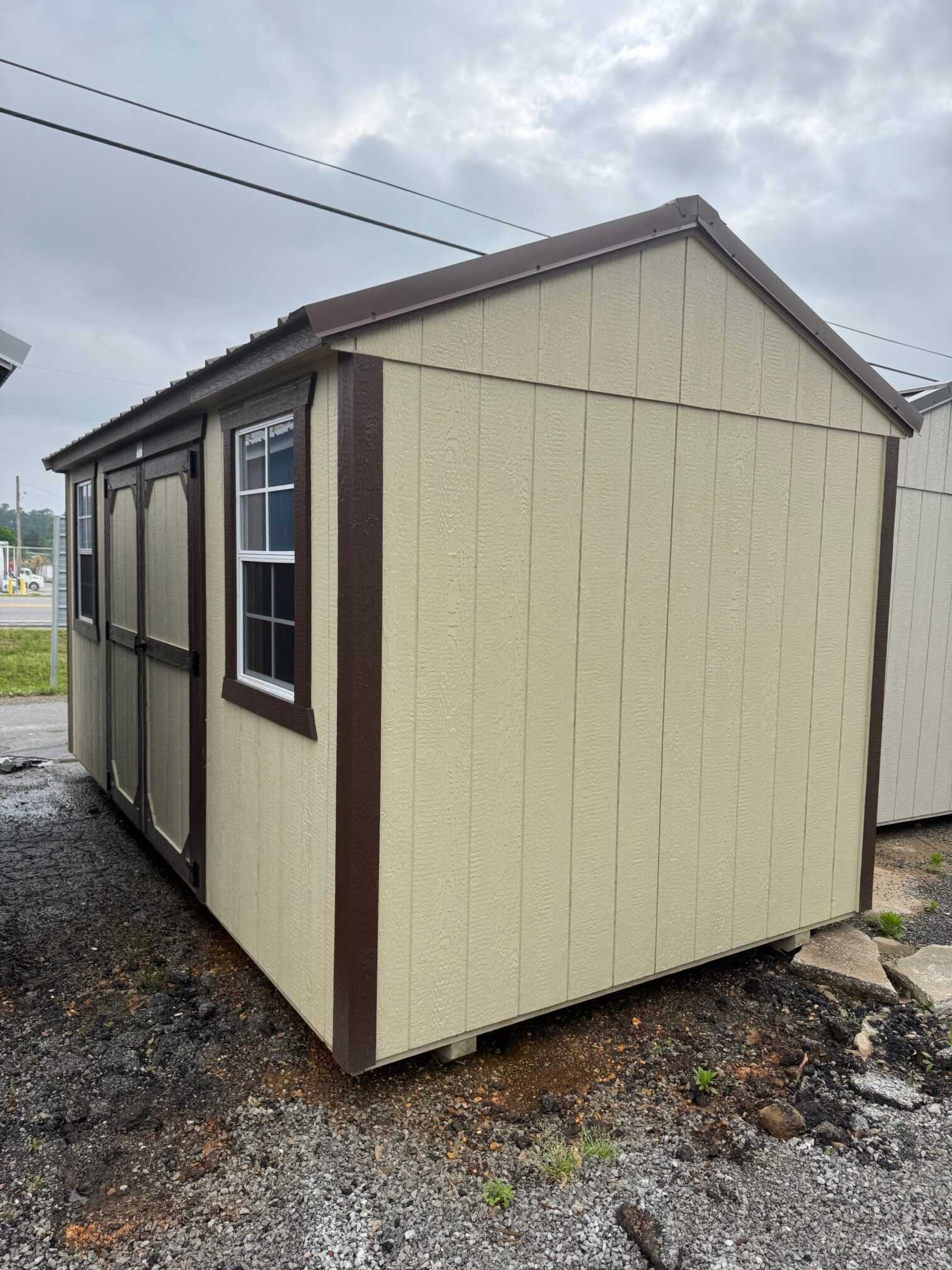 Ext. of 8 X 16 Garden Shed, New Holland Beige, Dark Brown, Brown
