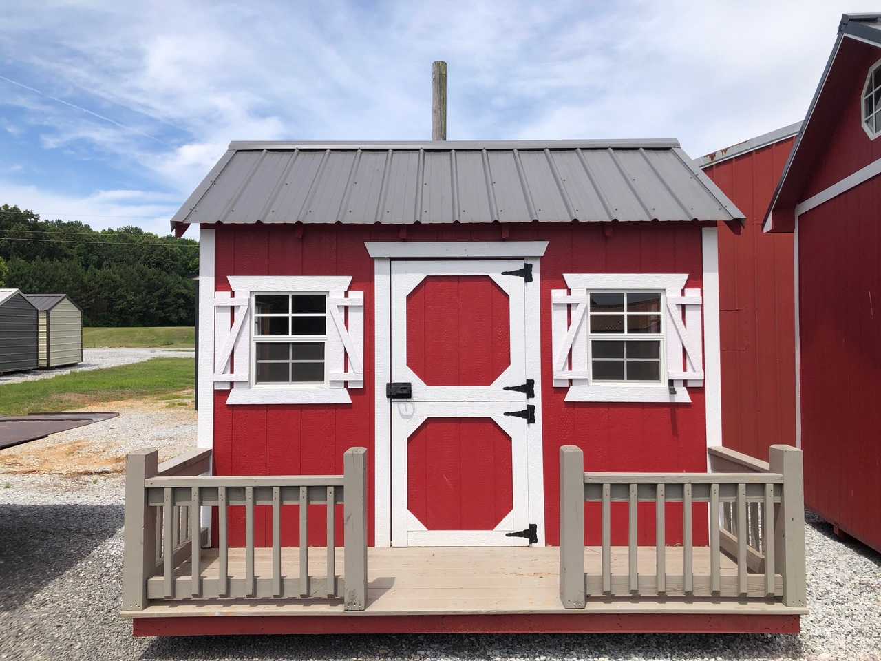 Ext. of 10x10 Playhouse, Patriot Red, White, Charcoal