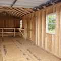 12x24 Wood Utility Garage Interior, Overhead Garage Door, Double Doors, 2 Windows, Loft, Double Shelves, 6' Workbench