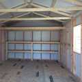 12x20 Metal Utility Shed. Light Gray Walls, Polar White Trim and Charcoal Metal Roof. Includes 80" Doors, 1 - 4' Loft, 12' Double Shelves, 2 - Windows and Fully Insulated.
